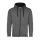 Cipzáros-kapucnis férfi pulóver, Just Hoods AWJH053, Charcoal Grey/Jet Black-XL