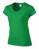 Softstyle V-nyakú Női pamut póló, Gildan GIL64V00, Irish Green-2XL