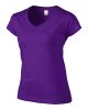 Softstyle V-nyakú Női pamut póló, Gildan GIL64V00, Purple-L