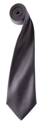 Premier szatén 144 cm-es férfi nyakkendő PR750, Dark Grey