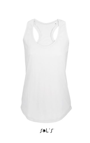 SOL'S Női ujjatlan sporthátú trikó SO00579, White-S